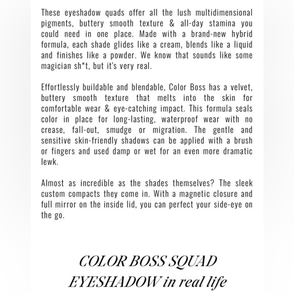 IL MAKIAGE Color Boss Squad Multi Dimensional Eye Color Quad Palette Trend NEW - Picture 7 of 12